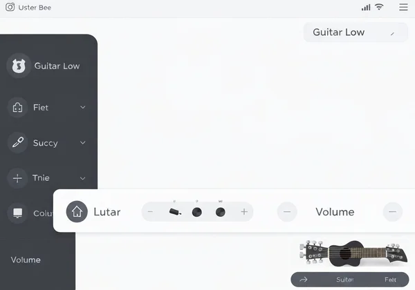 Screenshot of a clean virtual guitar interface with fretboard