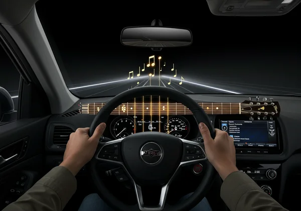 Musical test drive, virtual guitar simulation