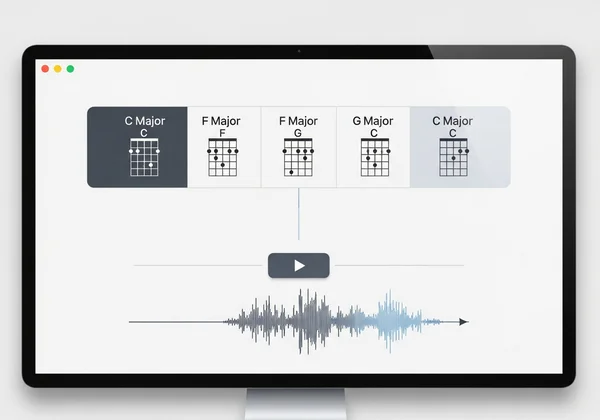 가상 기타로 코드 진행 만들기