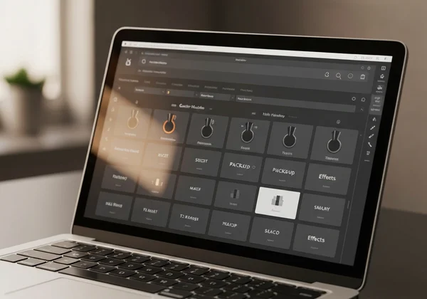 Virtual guitar interface with genre selection options